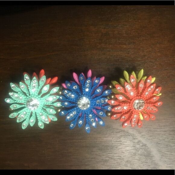 MultiĀ 6 ColorāRhinestone Flower Stretch Bracelet Hawaii Tropical Island One Size - Picture 3 of 3